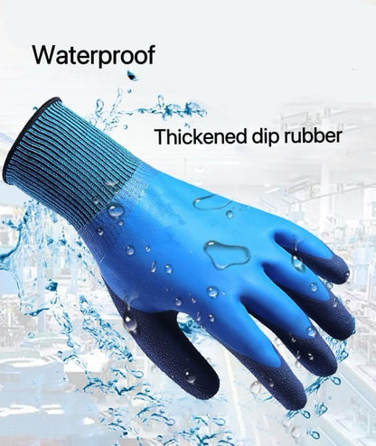 Women Men Waterproof Fishing Gloves,Anti-Slip Catch Fish Gloves,Puncture Proof Fishing Gloves for Handling,Catching,Cleaning - color: Blue