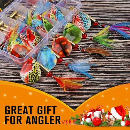 Dovesun Fishing Lure Making Kit DIY Spinner Making Kit, Inline Spinner Baits for Bass Fishing Trout Salmon Freshwater Gift for Men 228pcs/155pcs/107pcs - color: B-155PCS-Beetle Blades-Inline Spinner Making Kit
