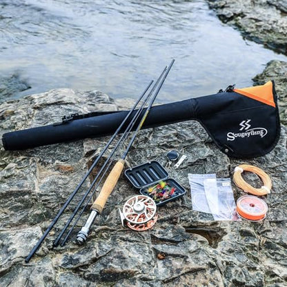Sougayilang Fly Fishing Rod and Reel Combo, 5/6 Weight, Lightweight Portable, Starter Package