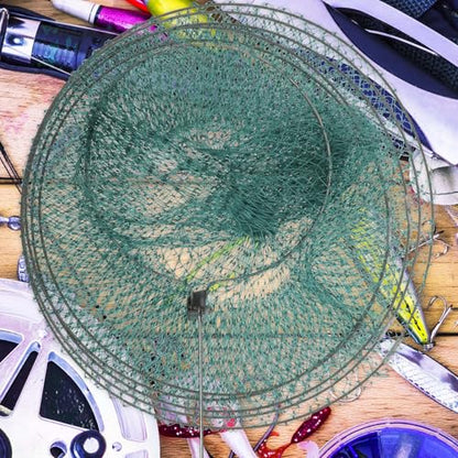 Operitacx Collapsible Fishing Net Keep Crab Shrimp Catch Trap Sturdy Outdoor Foldable Small Fish Sock for Anglers and Crabbing Equipment