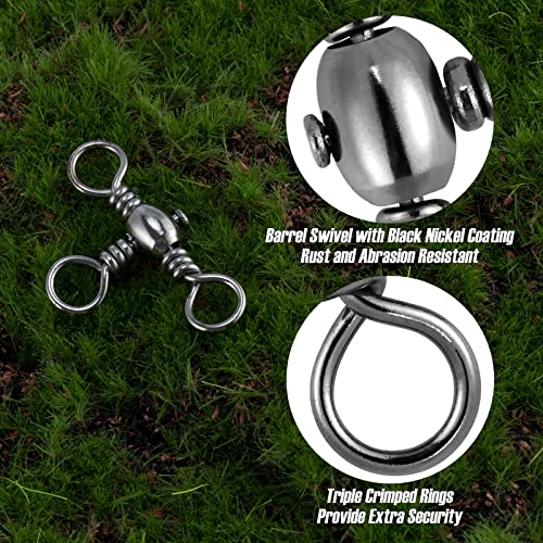 Dr.Fish 30 Pack Fishing 3 Way Swivels, 35-175LB, Three Way Barrel Swivels Fishing Tackle Catfish Rig - size: #3/0-175LB