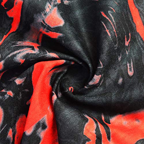 Obacle Seamless Face Mask Rave Bandana Men Women for Dust Sun Wind Protection - color: Pure Black Red