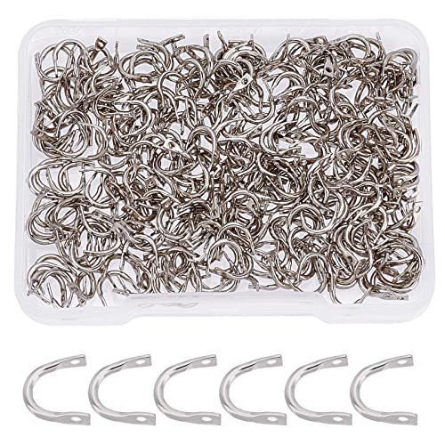 SUPERFINDINGS 300Pcs Fishing Spinner Clevis U Shaped Spinnerbait Clevis Platinum Brass Links Easy Spin Spinner Clevis Spinner Change Spinner Clevis for Lure Making, Hole: 1mm - color: Platinum