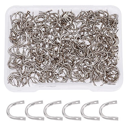 SUPERFINDINGS 300Pcs Fishing Spinner Clevis U Shaped Spinnerbait Clevis Platinum Brass Links Easy Spin Spinner Clevis Spinner Change Spinner Clevis for Lure Making, Hole: 1mm - color: Platinum