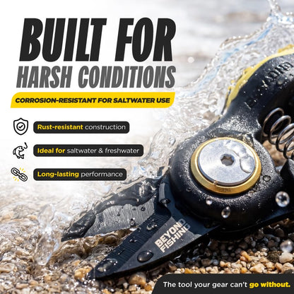 Beyond Fishing Quick Snips Fishing Line Cutter – Braid Scissors, Fishing Line Clippers with Retractable Lanyard & Clip – Fishing Scissors for Braided Line, Fluoro & Mono, Compact Fishing Line Snips