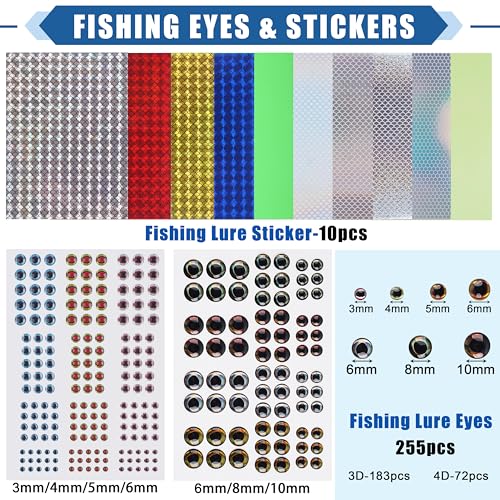 Unpainted Fishing Lures Making Kit,375pcs DIY Blank Crankbaits Minnow Hard Bait Set Include Lure Tapes Eyes Treble Hooks Split Rings Speed Clips Make Your Own Fishing Lures - style: Diy Unpainted Lure Kit