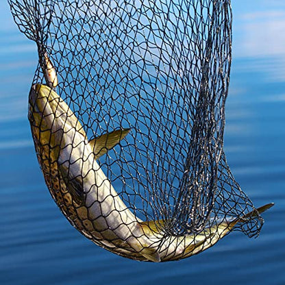 Wakeman Fishing Net with Telescoping Handle- Collapsible and Adjustable Landing Net with Corrosion Resistant Handle and Carry Bag Outdoors (80”), Silver, 47.5" x 64.5"