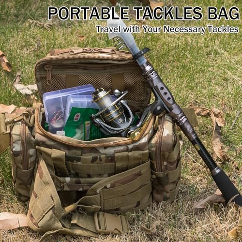 Dr.Fish Fishing Rod and Reel Combos 125-Pieces Telescopic Spinning Pole Reel Gear Equipment Set with Tackle Bag for Adult Collapsible Travel Complete Fishing Set Men Starter Freshwater Saltwater - color: 6ft Rod, 3000 Reel, Camo Bag+Full Kit