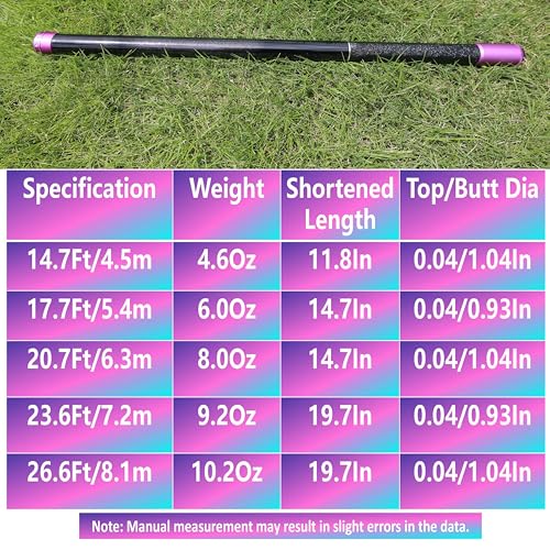 Tenkara Rod Carbon Fiber Telescopic Fishing Rod Portable Ultralight Fishing Tenkara Rod Collapsible Bass Crappie Full Kit Fishing Pole All Waters Bamboo - color: Purple hand rod, size: 17.7 ft & 5.4m