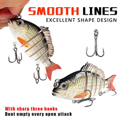 3pcs Multi-Jointed Panfish Bluegill Swimbait Hard Sinking Bass Fishing Lure with Sharp Treble Hooks, Lifelike Fishing Lures for Bass Trout Walleye Crappie, Amazing Swimbaits Gift - color: 03 3pcs -3.15inches