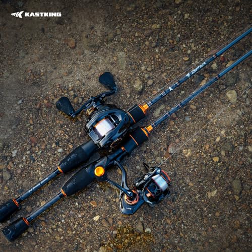 KastKing Zephyr Finesse Fishing Rods – BFS Baitcasting & Spinning Rods, IM6 Graphite, Extra Twin-Tip, 2pc & 3pc Travel Design, Ultra-Light Lure Casting, Stainless Steel Guides with Zirconium Rings - size: 6'9"- L- Fast (3pcs), style: Bait Finesse