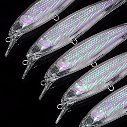 Aorace 20pcs/Lot 11cm/11.73g Unpainted Jerkbaits Blank Lure Bodies Fishing Floating Laser Minnow with Holographic Insert Hard Lure Body
