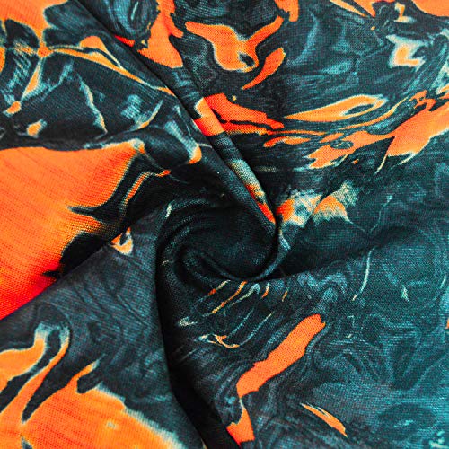 Obacle Seamless Face Mask Rave Bandana Men Women for Dust Sun Wind Protection - color: Pure Black Orange
