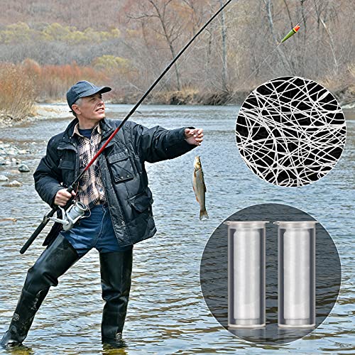 Skylety 2/4/8 Pieces Fishing Thread Nylon Elastic Invisible Magic Fishing Line Bait Thread 0.2 mm Length 656 Feet Per Spool Stretchy Bait String Line Clear Storage Case