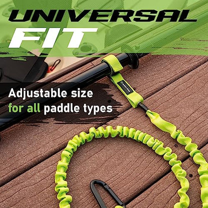 Gradient Fitness 2 Pack Kayak Paddle Leash, 5-8 Feet Stretchable Paddle Strap with Carabiner Secure Leash Lanyard Rope for SUP Kayak Canoe Paddle Fishing Pole Rod - color: Green