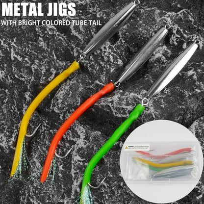 Diamond Jigs Saltwater Fishing Lures, Bottom Bouncing Sinking Casting Jigging Spoon Baits, Deep Sea Vertical Ocean Lures Surf Fishing Jigs for Bluefish Striper Tuna Salmon - style: 3oz-3pcs