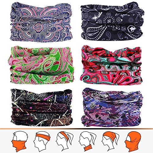 JOEYOUNG Headwear, Bandana, Neck Gaiter Head Wrap Headband Balaclava Magic Scarf - color: A-boho 2