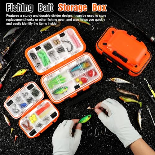 4 Pack Fishing Tackle Box, Small & Medium Waterproof Lure Bait Storage Box with Adjustable Dividers, Double Sided Floating Storage Container for Hooks, Sinkers, Beads, Small Baits(Classic) - size: Small & Medium, style: Classic