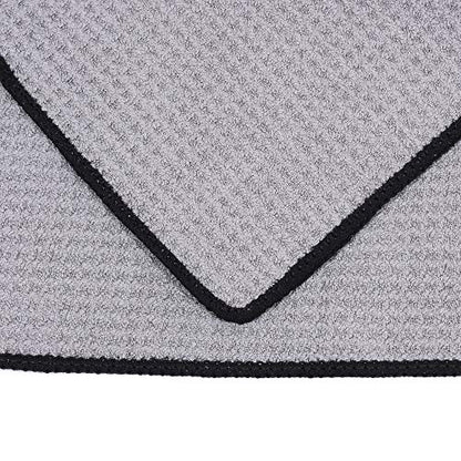 Mile High Life | Pro Tour Caddy Towel | 17" x 40" with 8" Center Slit | Premium Microfiber Waffle Texture - color: Gray/Black, size: 17" x 40"