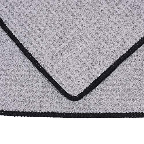 Mile High Life | Pro Tour Caddy Towel | 17" x 40" with 8" Center Slit | Premium Microfiber Waffle Texture - color: Gray/Black, size: 16" x 30"