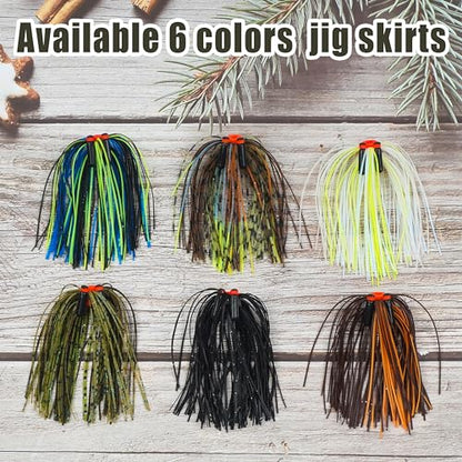 Spinner Bait Skirt Jig Skirts Replacement DIY Fishing Lure Making Supplies Soft Skirt for Spinnerbaits Bass Fishing Jigs Buzzbait Squid Jigs Fishing Lure Skirts - style: B-skirts With Rattle-24pcs