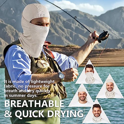 Balaclava Ski Mask, Sun UV Protection Breathable Full Head Face Mask for Men Women Skiing Cycling - color: Beige