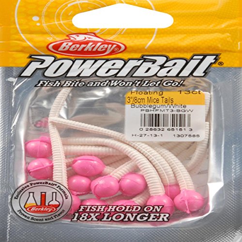 Berkley PowerBait Floating Mice Tails Fishing Soft Bait (1) - color: Bubblegum/White, size: 3"