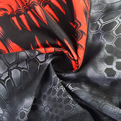 Obacle Bandana Face Mask Neck Gaiter Tube Mask Men Women for Sun Dust Protection - color: Skull Red Face Open Mouth