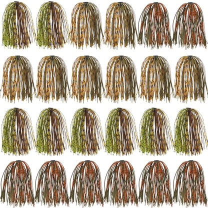 Spinner Bait Skirt Jig Skirts Replacement DIY Fishing Lure Making Supplies Soft Skirt for Spinnerbaits Bass Fishing Jigs Buzzbait Squid Jigs Fishing Lure Skirts - style: A-skirts-18pcs