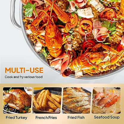 ROVSUN 60QT Turkey Fryer with 150,000BTU Propane Stove, Aluminum Seafood Crawfish Boiler Steamer & Deep Fryer with Basket, 10PSI CSA Certified Regulator & Lifting Hook for Outdoor Backyard Cooking - size: 60QT