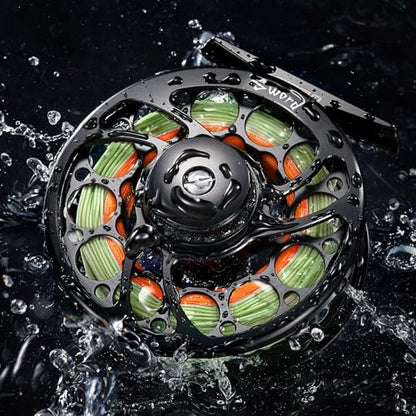 Piscifun Sword Fly Fishing Reel, CNC-Machined Aluminum Alloy Fly Reel - size: 5/6wt, style: Black-with Line