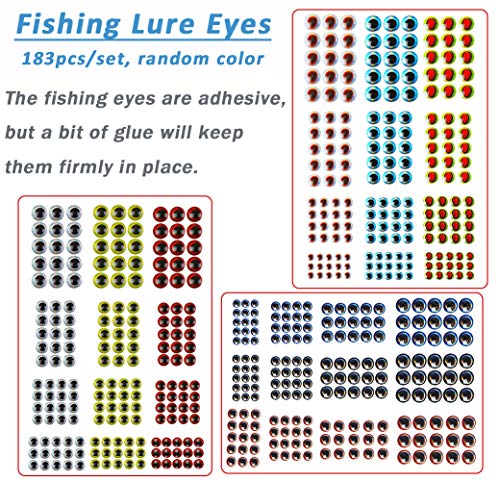 Unpainted Fishing Lures Making Kit DIY Blank Lures Crankbaits Minnow Jerkbait Hard Bait Set with Treble Hooks, Split Rings, Lure Eyes, Stickers, Make Your Own Fishing Lures - color: 300pcs Lures Kit