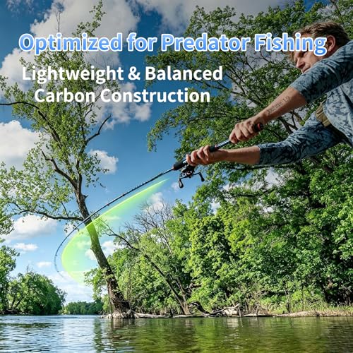 Travel Fishing Rod,6'0-8'0, 5 Piece Portable Spinning/Casting Rod, Carbon Fiber Graphite Fishing Pole, ML/M Fast Action, Anti-Tangle Guides, Solid Carbon Tip - size: C-Casting6'6''