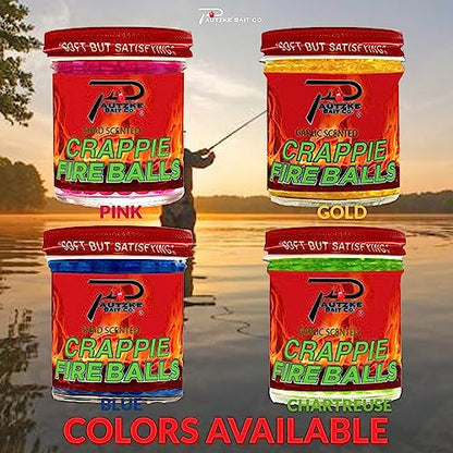 PAUTZKE'S Crappie Fire Balls - Striking Color & Prolonged Scent Release, Infused with Genuine Salmon Egg Juice - color: Gold