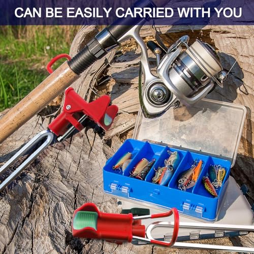 Libima 4 Pieces Fishing Rod Holders for Bank Upgraded Stainless Steel Pole Holders 360 Degree Adjustable Rod Stand for Men Father Beach Fishing Equipment Birthday Gift - color: Red