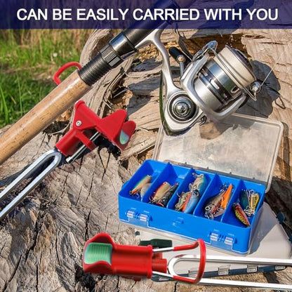 Libima 4 Pieces Fishing Rod Holders for Bank Upgraded Stainless Steel Pole Holders 360 Degree Adjustable Rod Stand for Men Father Beach Fishing Equipment Birthday Gift - color: Red