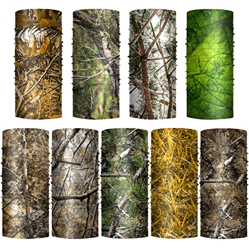 VCZUIUC Neck Gaiter Face Cover Mask Balaclava for Men and Women - color: 9pcs Leaves, size: One Size