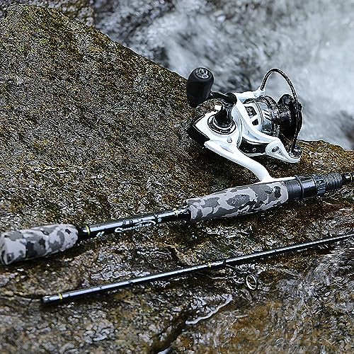 Sougayilang Fishing Rod and Reel Combo, Stainless Steel Guides Fishing Pole with Spinning Reel Combo for Bass Fishing - color: White, size: 5'10''-2000