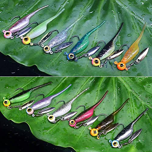 Crappie-Baits- Plastics-Jig-Heads-Kit-Shad-Minnow-Fishing-Lures-for Crappie-Panfish-Bluegill-40 &135 Piece Kit - color: BABY SHAD 135 pc.KIT