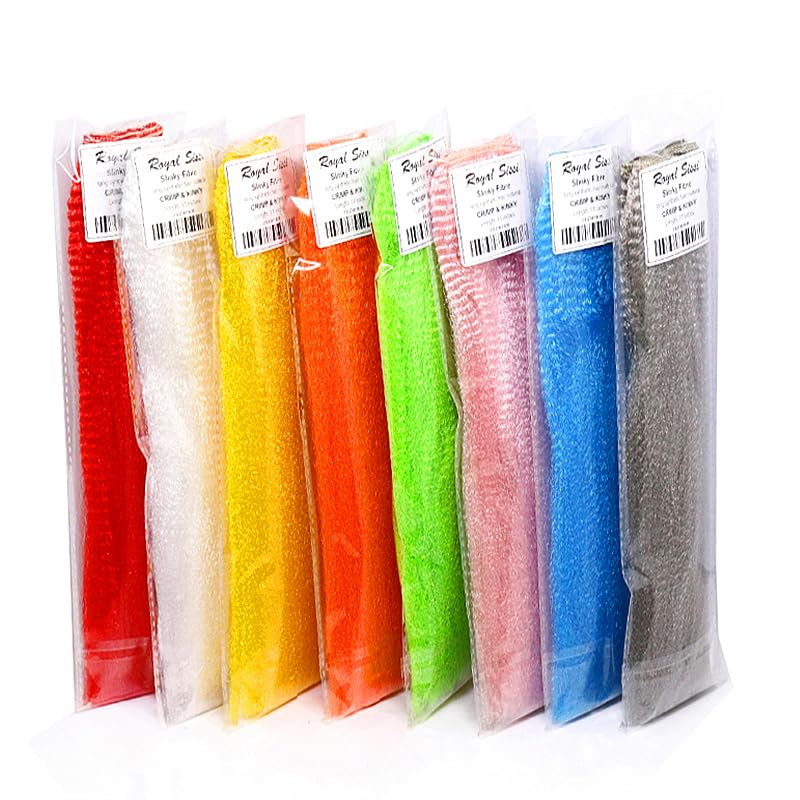 Strung Fuzzy Fiber 8 Colors Fly Fishing Long Crimped Synthetic Fiber Fly Tying Materials for Saltwater Streamer Flies