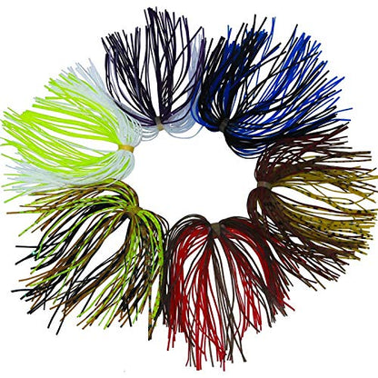 Spinnerbait Skirts Jig Skirts Silicone Bass Fishing Jigs Replacement Skirt 50 Strands DIY Fishing Lures Rubber Skirt for Spinnerbaits Buzzbaits Spoon Blade Squid Jig 6/18/30 Bundles - style: 6pcs
