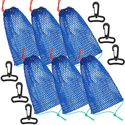 Honoson 6 Pcs Crab Trap Bait Bags with Locker Portable Fish Trap Outdoor Sports Style Crab Snare Mesh Bait Traps Shrimp Net Fishing Accessories Folding Crabbing Equipment for Crawfish Minnow Lobster