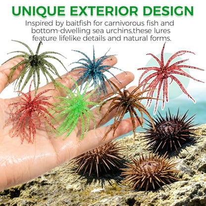Tentacle Fishing Lure,Dice Bait Soft Plastic Swim Bait,Sea Urchin Lure,for Drop Shot,Weird Fishing Rig,Trout Sea Bass Mandarin Fish Catfish Slow Sinking Soft Lure 2.36 in,3.9 in and 4.3 in. - size: 10PC-2.36"