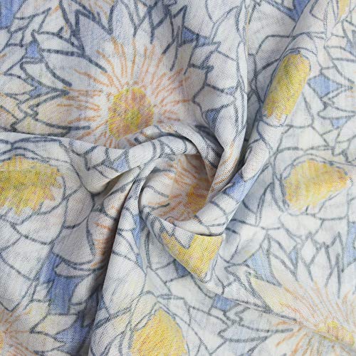 Obacle Seamless Face Mask Rave Bandana Men Women for Dust Sun Wind Protection - color: Flower White Yellow Blue