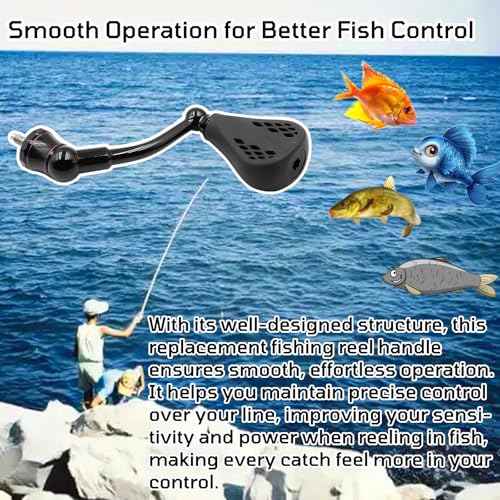 63mm Replacement Fishing Reel Handle with TPE Knob 35mm Compatible for Shimano Stradic FL/FM Stella Vanford Vanquish Nasci - color: Red