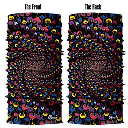 Obacle Seamless Face Mask Rave Bandana Men Women for Dust Sun Wind Protection - color: Mushroom Colorful