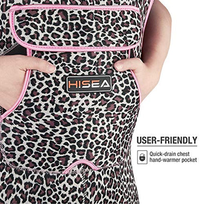 HISEA Women Waders Waterproof 400G Insulated Neoprene Chest Wader for Women - color: Pink Leopard, size: 5