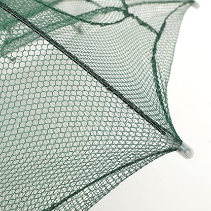 Fishing Net Portable and Foldable Umbrella Fishing Bait Net - Easy to Use Fishing Tool for Crayfish,Shrimp,Crab, Catfish - color: 8 Holes