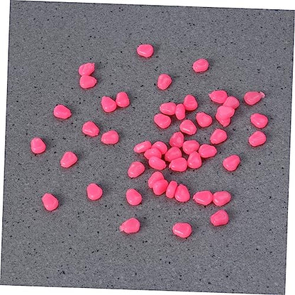 VOSAREA 50Pcs Pink Fake Corn Fishing Lures Soft Baits for Bass Carp Trout Simulation Baits Sweet Corn Scent Reusable PVC Material for Freshwater Saltwater Lakes Rivers