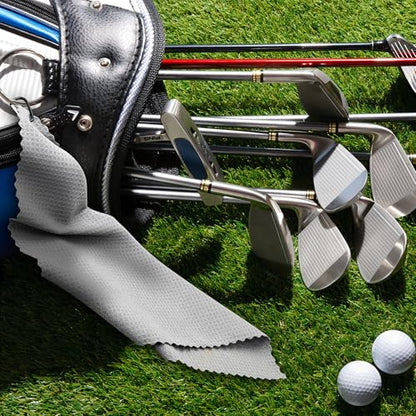 6 Pcs Golf Bag Towels,16" X 16",Microfiber Waffle Pattern for Golf Bags Towel for Men Women,Fishing Essentials Gifts with Carabiner Clip,Dish Cloth,Kitchen Clean Towels - color: Gray/Blue/Red
